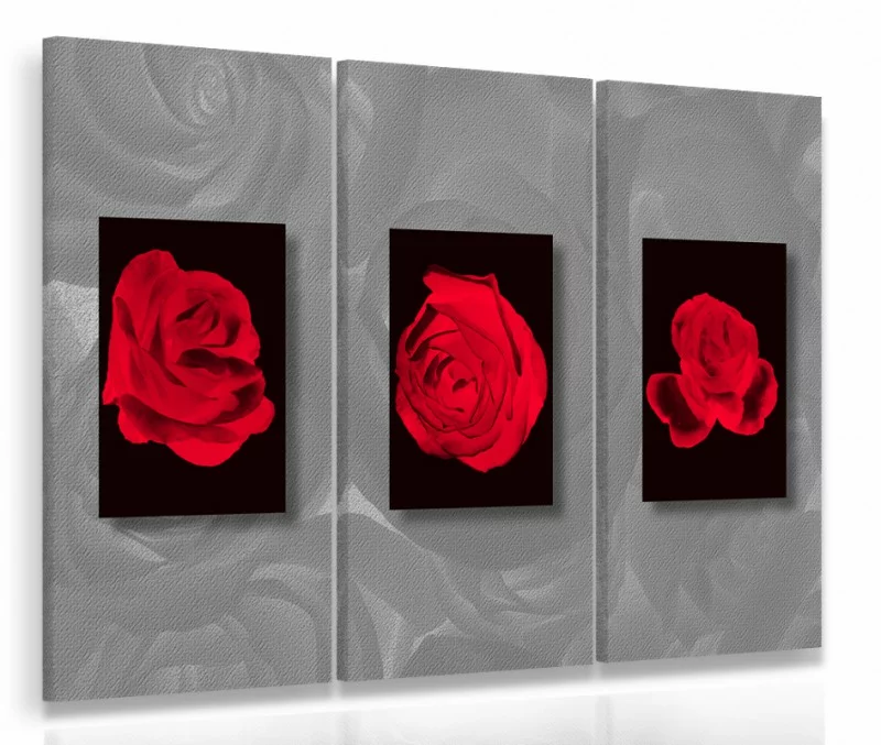 Obraz tryptyk - trzy róże - obrazek 1