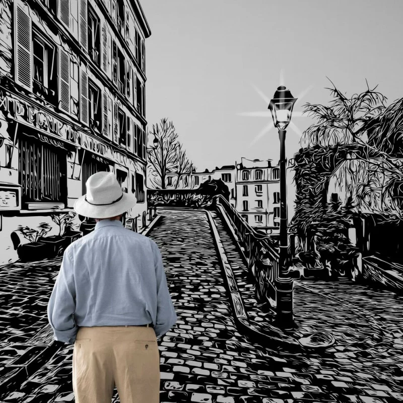 Fototapeta 3D - alejka w Paryżu - obrazek 1