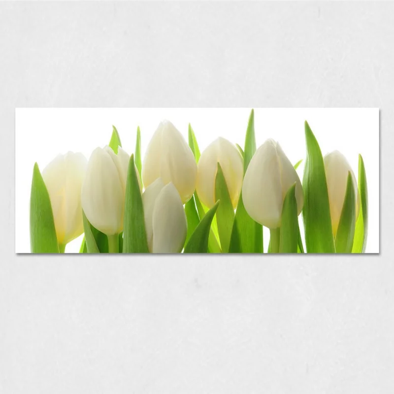 obraz na szkle - kremowe tulipany - obrazek 1