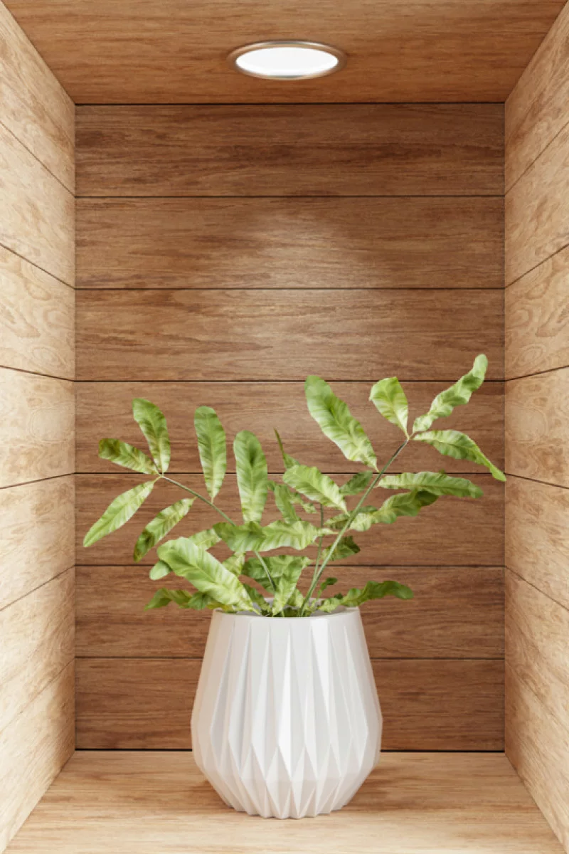 Naklejka na ścianę 3D do kuchni - kwiat w drewnianej wnęce XXV - obrazek 1