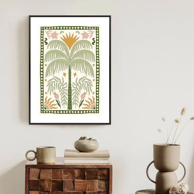 Plakat w ramie - palma i rośliny orientalne - obrazek 1