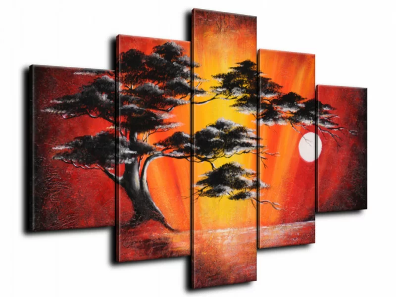 Obraz ręcznie malowany - drzewo w słońcu - obrazek 1