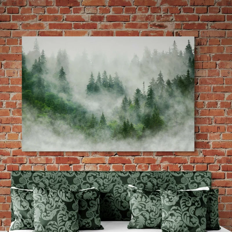 Obraz - mgła w lesie - obrazek 1