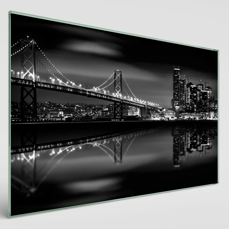 Obraz na szkle hartowanym - podświetlony most - obrazek 1
