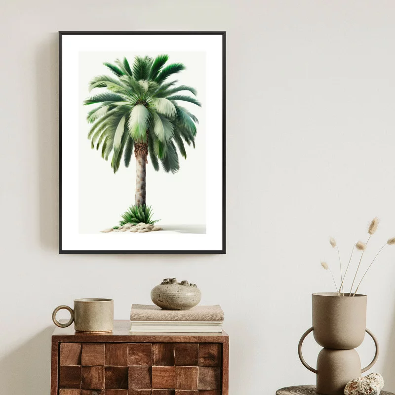 Plakat w ramie - wysokie zielone drzewo palmowe - obrazek 1