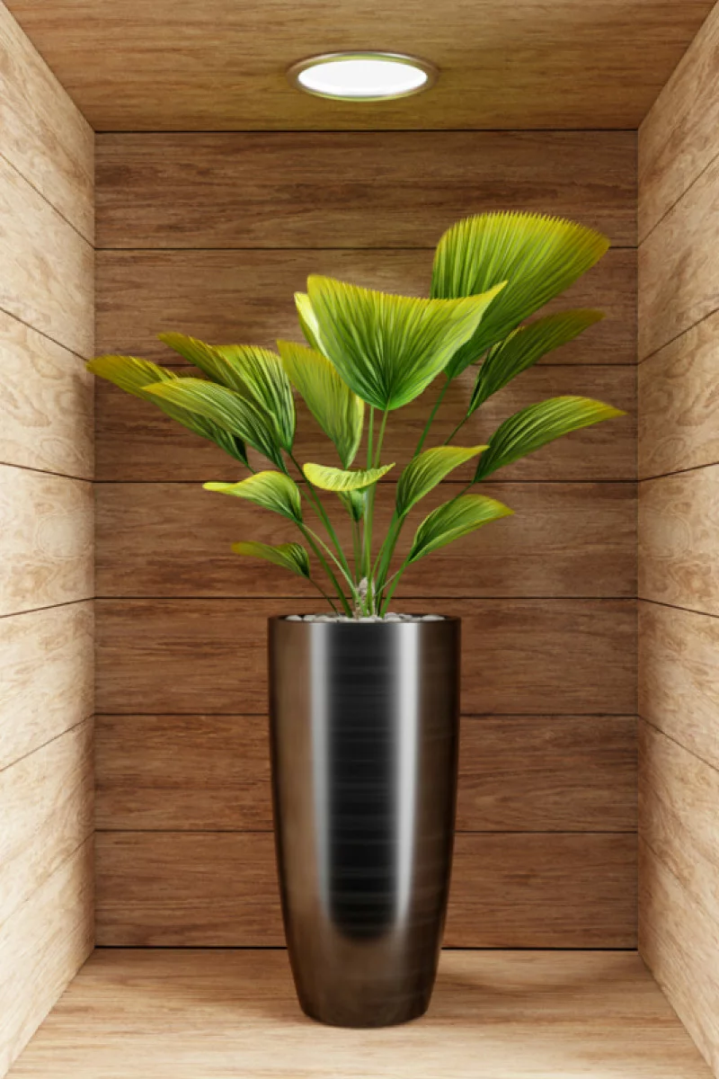 Naklejka na ścianę 3D do kuchni - kwiat w drewnianej wnęce XXI - obrazek 1