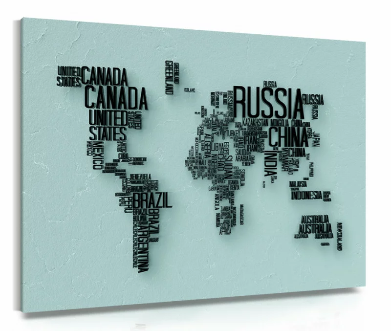 Obraz mapa z nazwami krajów - obrazek 1