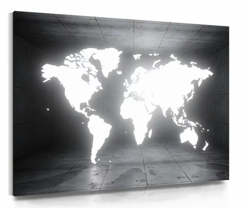 Obraz świetlista mapa świata 3d - obrazek 1