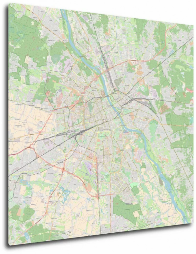 Obraz mapa Warszawy - obrazek 1