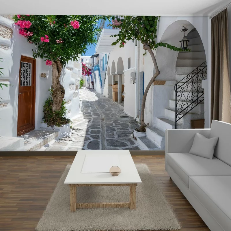 Fototapeta 3D grecka uliczka - obrazek 1