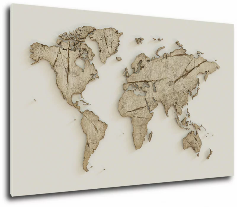 Obraz - kamienna mapa świata - obrazek 1