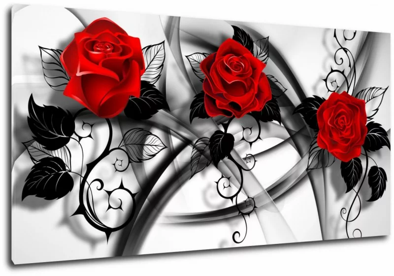 Obraz na płótnie - czerwone róże - obrazek 1
