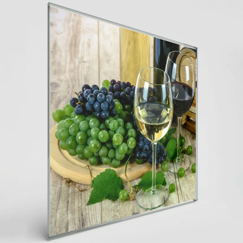 Obraz kwadratowy na szkle - białe i czerwone wino - obrazek 1