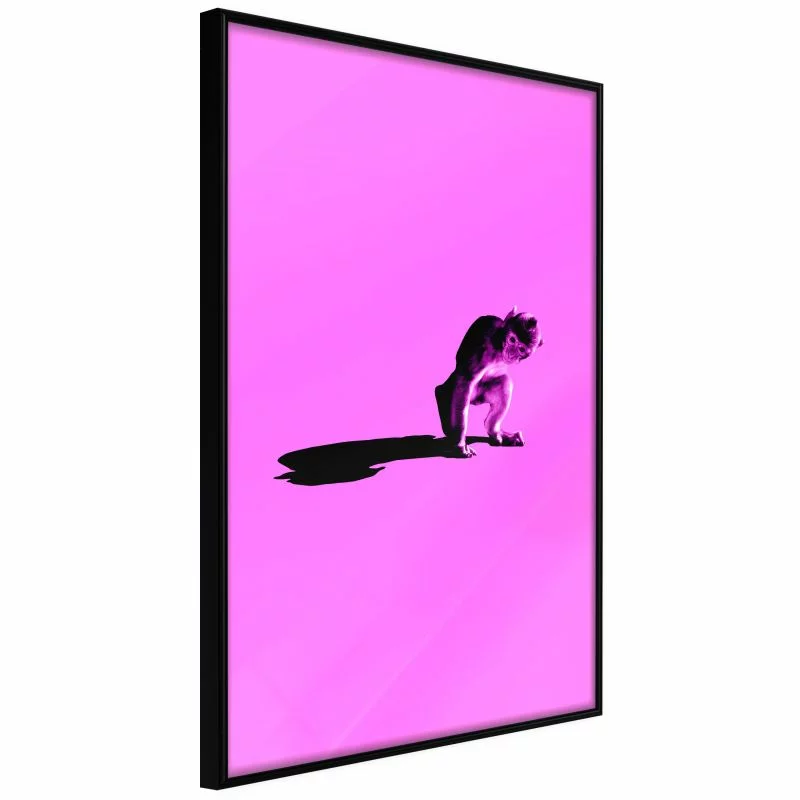 Plakat - Małpka na różowym tle - obrazek 1