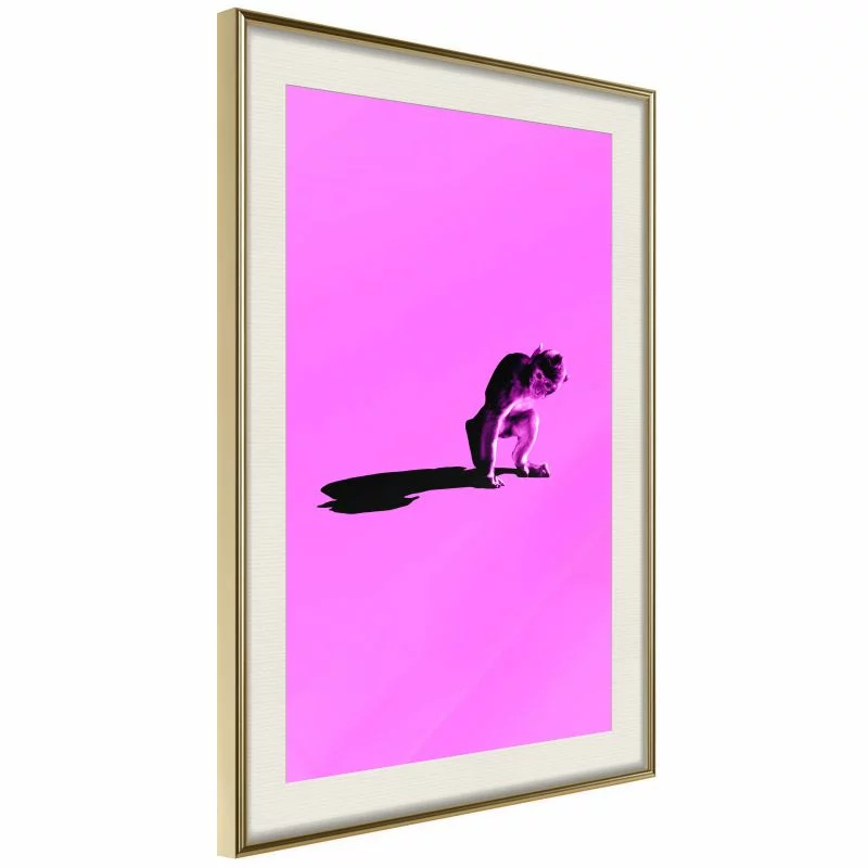 Plakat - Małpka na różowym tle - obrazek 1