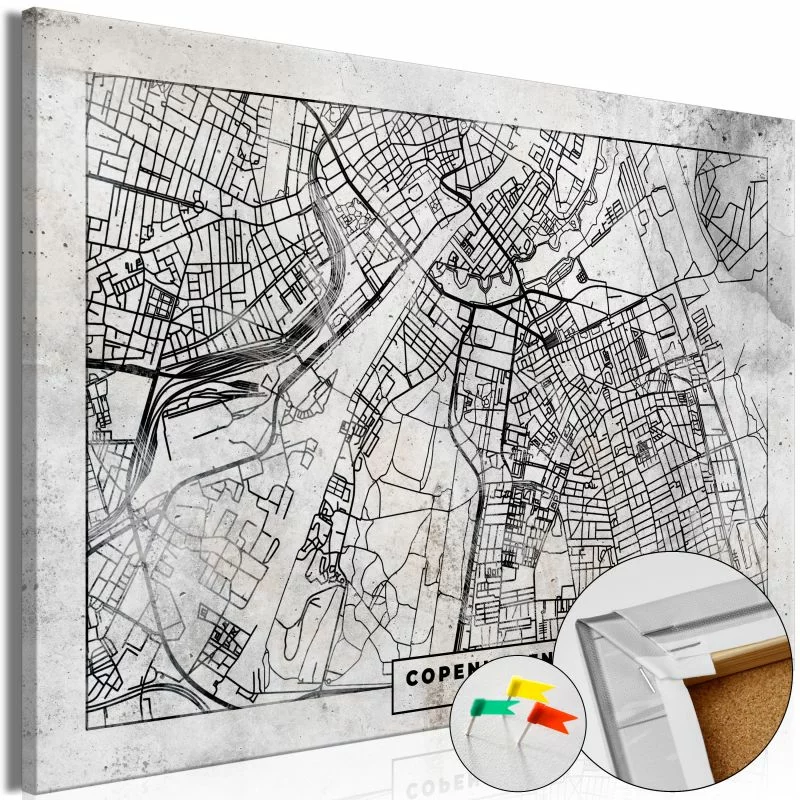 Obraz na korku - Plan Kopenhagi [Mapa korkowa] - obrazek 1