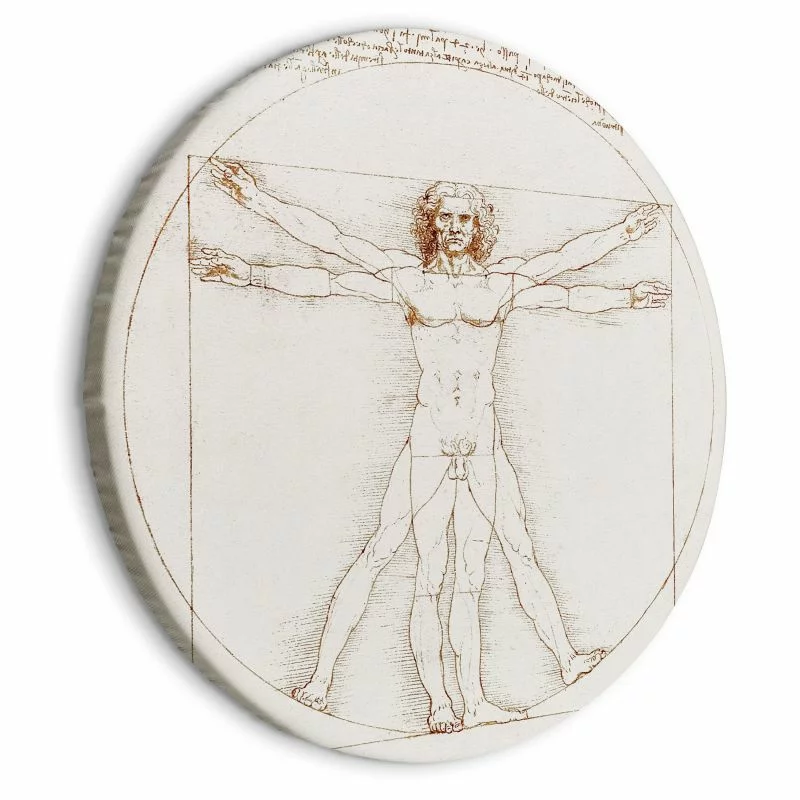 Obraz okrągły - Człowiek witruwiański (Leonardo da Vinci) - obrazek 1