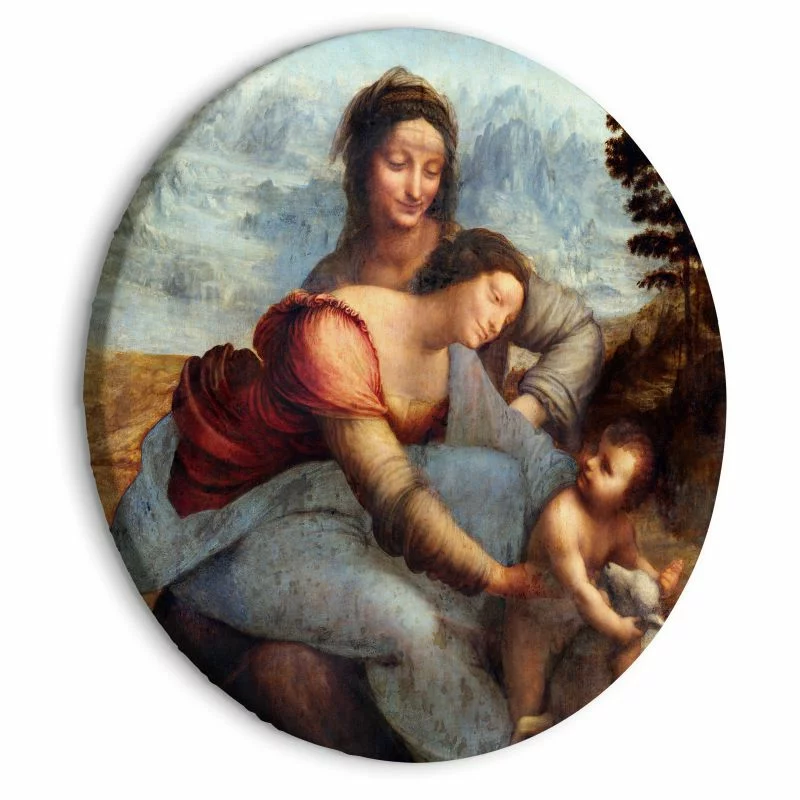 Obraz okrągły - Święta Anna Samotrzecia (Leonardo da Vinci) - obrazek 1