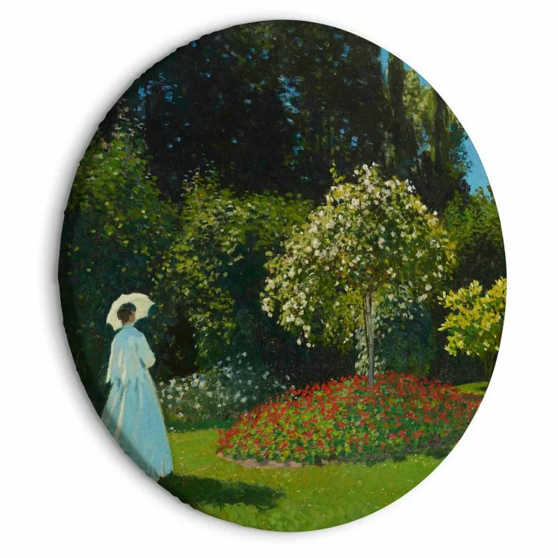 Obraz okrągły - Kobieta w ogrodzie (Claude Monet) - obrazek 1