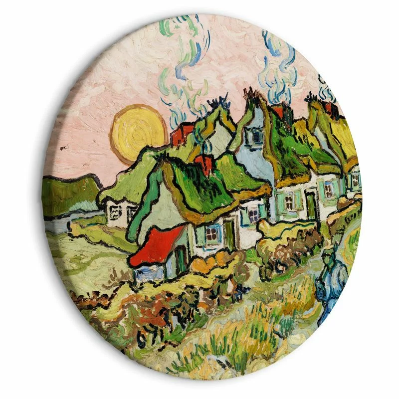 Obraz okrągły - Domy i figura (Vincent van Gogh) - obrazek 1