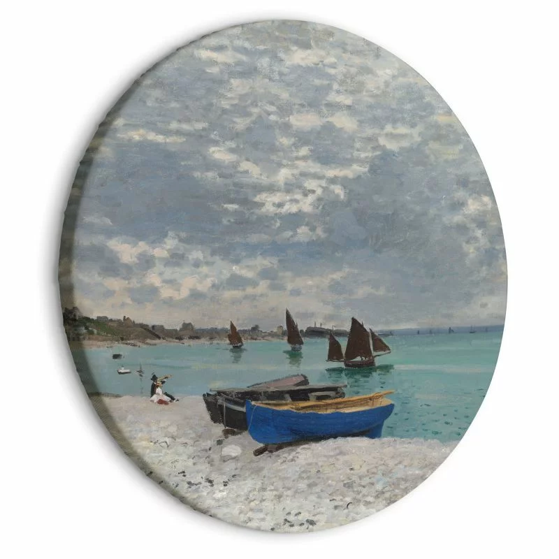 Obraz okrągły - Plaża w Sainte-Adresse (Claude Monet) - obrazek 1