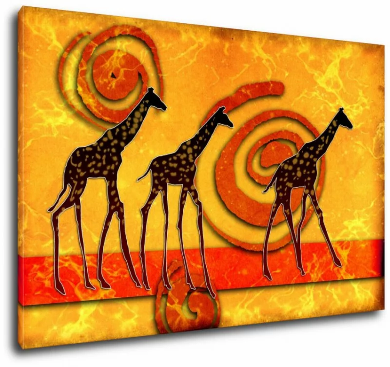 Obraz Żyrafy - afrykański obraz na płótnie - obrazek 1