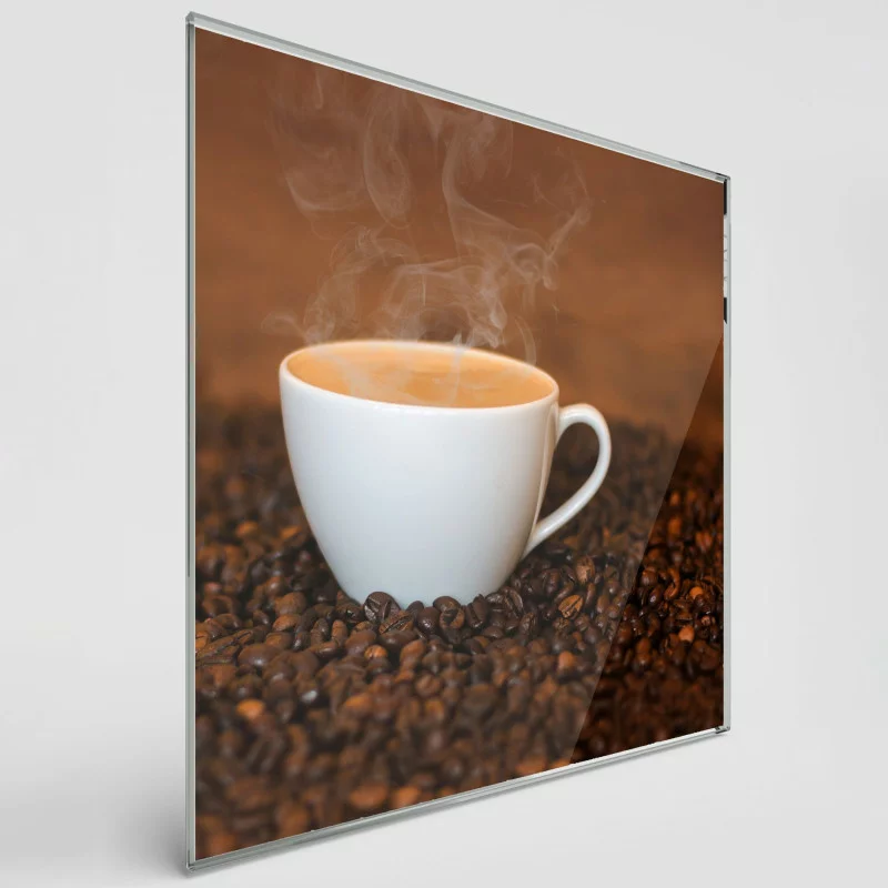 Obraz kwadratowy na szkle do kuchni - aromatyczna kawa - obrazek 1