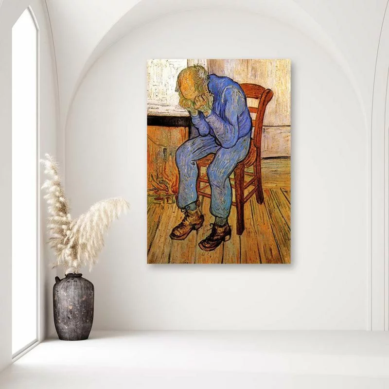 Obraz na płótnie, Stary człowiek w smutku - V. van Gogh reprodukcja - obrazek 1