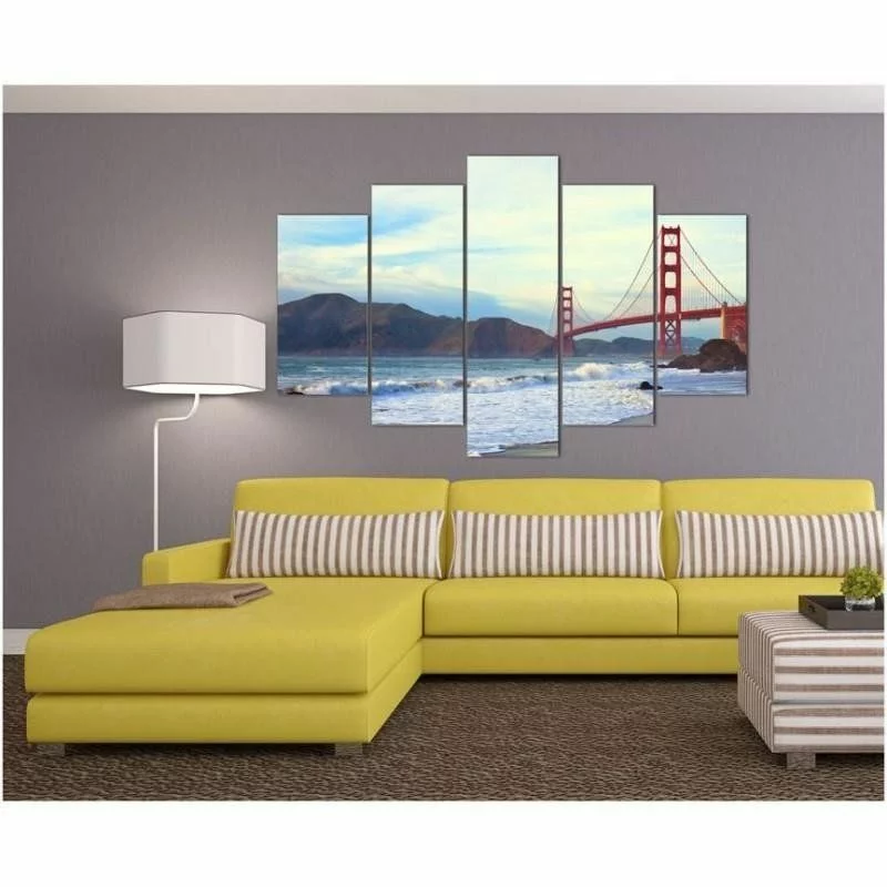 Obraz pięcioczęściowy na płótnie, Golden Gate Bridge - obrazek 1