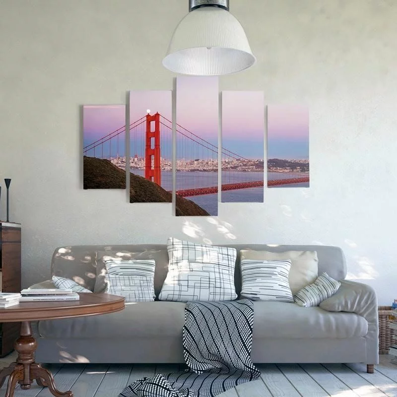 Obraz pięcioczęściowy na płótnie, Most Golden Gate 3 - obrazek 1