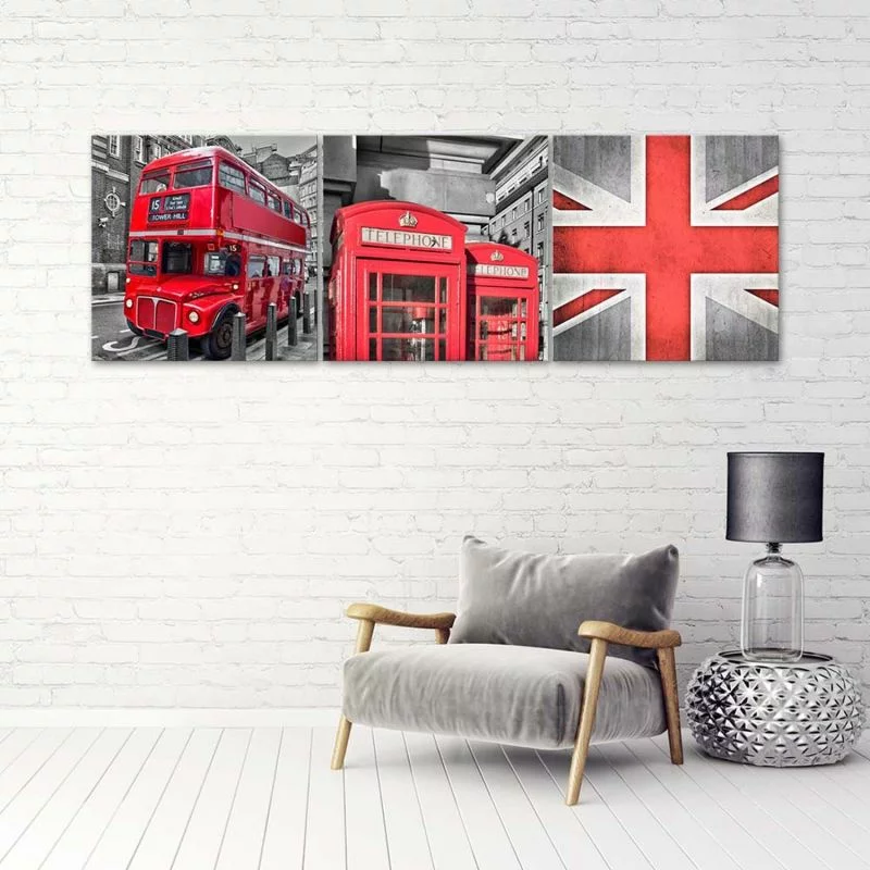 Zestaw obrazów Deco Panel, Brytyjska czerwień - obrazek 1