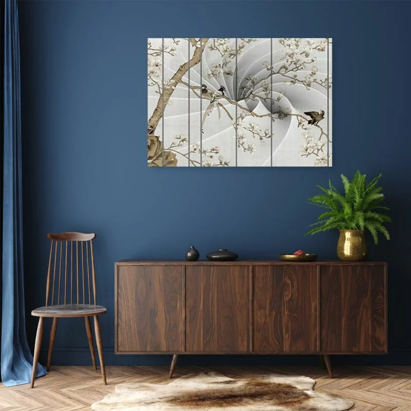 Obraz Deco Panel, Ptaki na drzewie magnolii - obrazek 1