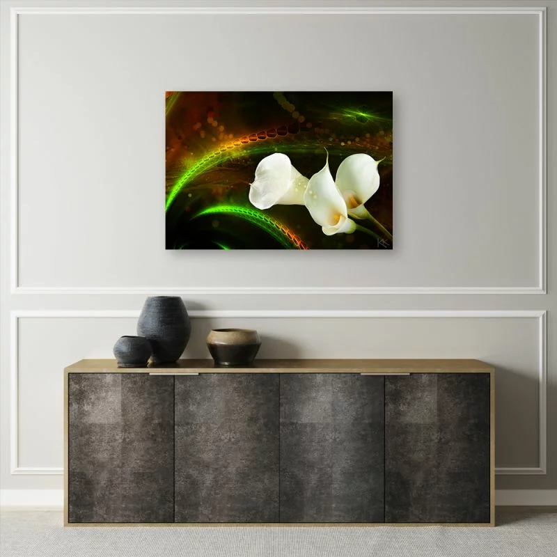 Obraz Deco Panel, White flower on brown background - obrazek 1