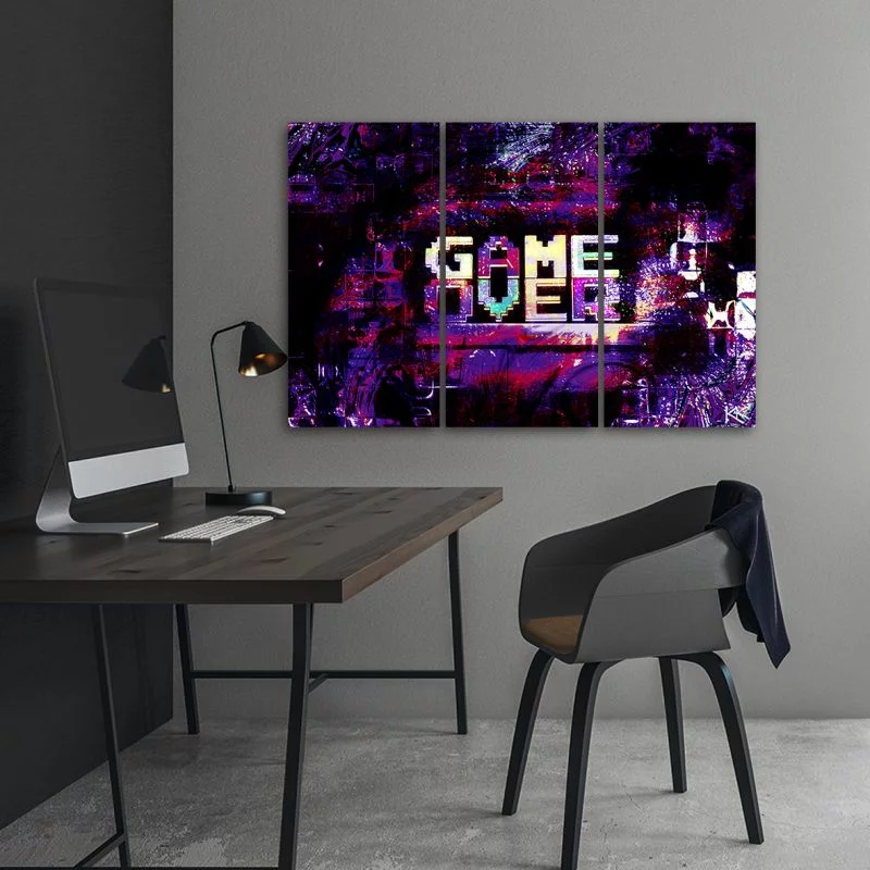 Obraz trzyczęściowy Deco Panel, Abstrakcyjny napis Game Over - obrazek 1