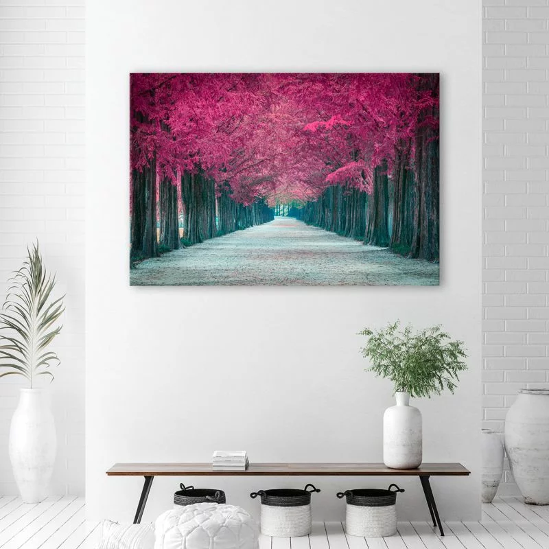 Obraz Deco Panel, Aleja różowych drzew - obrazek 1