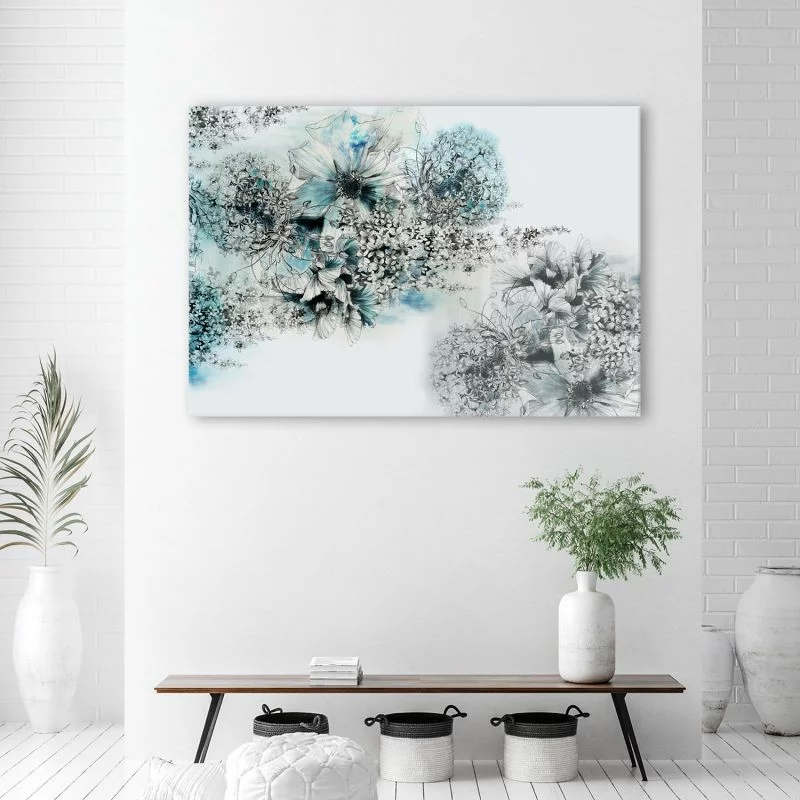Obraz Deco Panel, Błękitne kwiaty abstrakcja  - obrazek 1