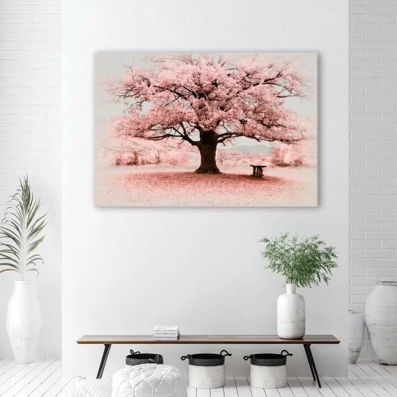 Obraz na płótnie, Różowe drzewo abstrakcja natura - obrazek 1