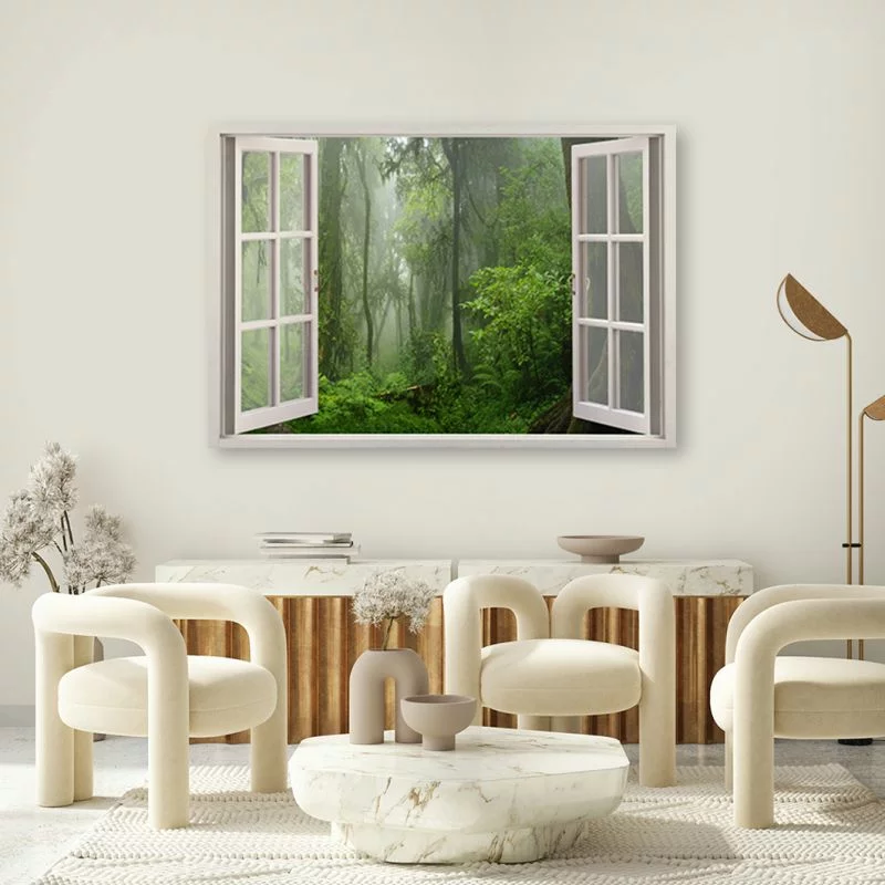 Obraz na płótnie, Okno tropikalny las dżungla - obrazek 1