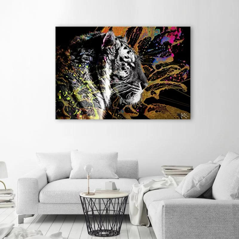 Obraz Deco Panel, Tygrys na kolorowym tle - obrazek 1