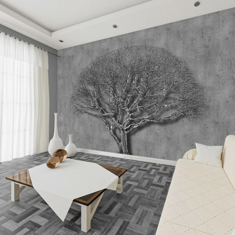 Fototapeta 3D drzewo na betonie - obrazek 1