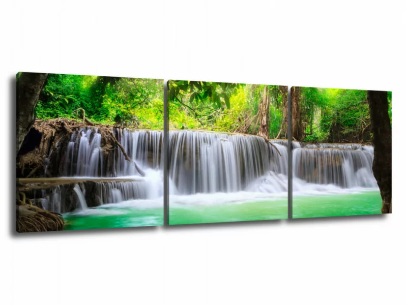 Obraz 3 częściowy - wodospad w lesie - obrazek 1