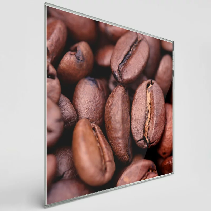 Obraz kwadratowy na szkle - ziarenka kawy - obrazek 1