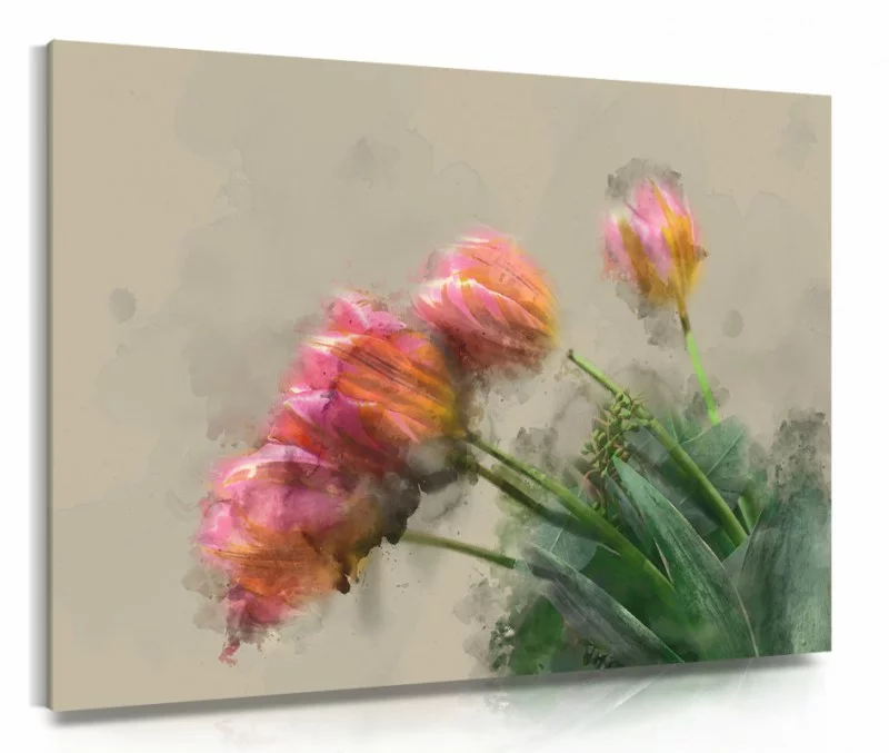 Obraz - różowe tulipany - obrazek 1