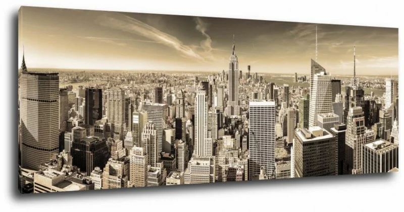 Obraz panoramiczny - Nowy Jork w sepii - obrazek 1