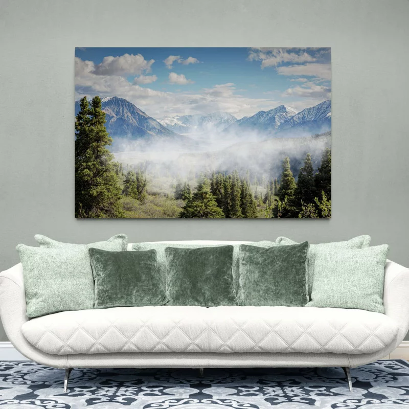 Obraz - góry, las i mgła - obrazek 1