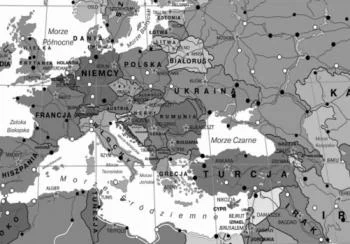Obraz - mapa świata - czarno-biała - obrazek 3