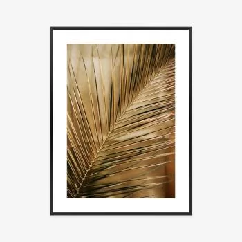 Plakat w ramie - złota palma liście - obrazek 3