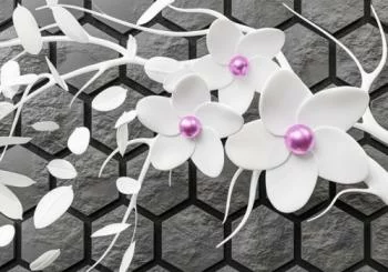 Fototapeta 3D kwiaty albinosy - obrazek 2
