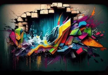 Fototapeta 3D - abstrakcja graffiti - obrazek 2