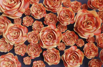 Fototapeta 3D bukiet papierowych kwiatów - obrazek 2